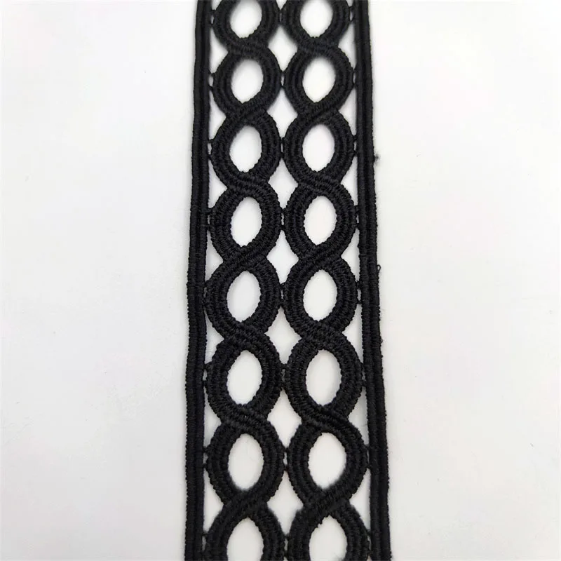16/30/40mm wide Water Soluble White Black Lace Ribbon DIY Sewing Lace Fabric Accessories Dress Curtain Clothing Wrapping lace