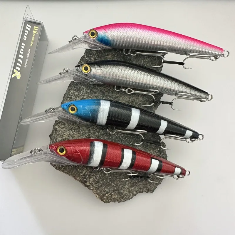 

4-pack trolling lure, 18.5cm, 41.8g, deep-sea trolling, diving depth 6.5m, Spanish mackerel, sea wolf, tuna lure, B167
