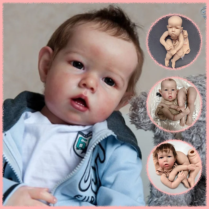 Bereits bemalte Sets/Unbemaltes Set 20-Zoll lebensechter Reborn Liam Puppenset Weiche Haptik Frische Farbe DIY Puppenteile mit Stoffkörper
