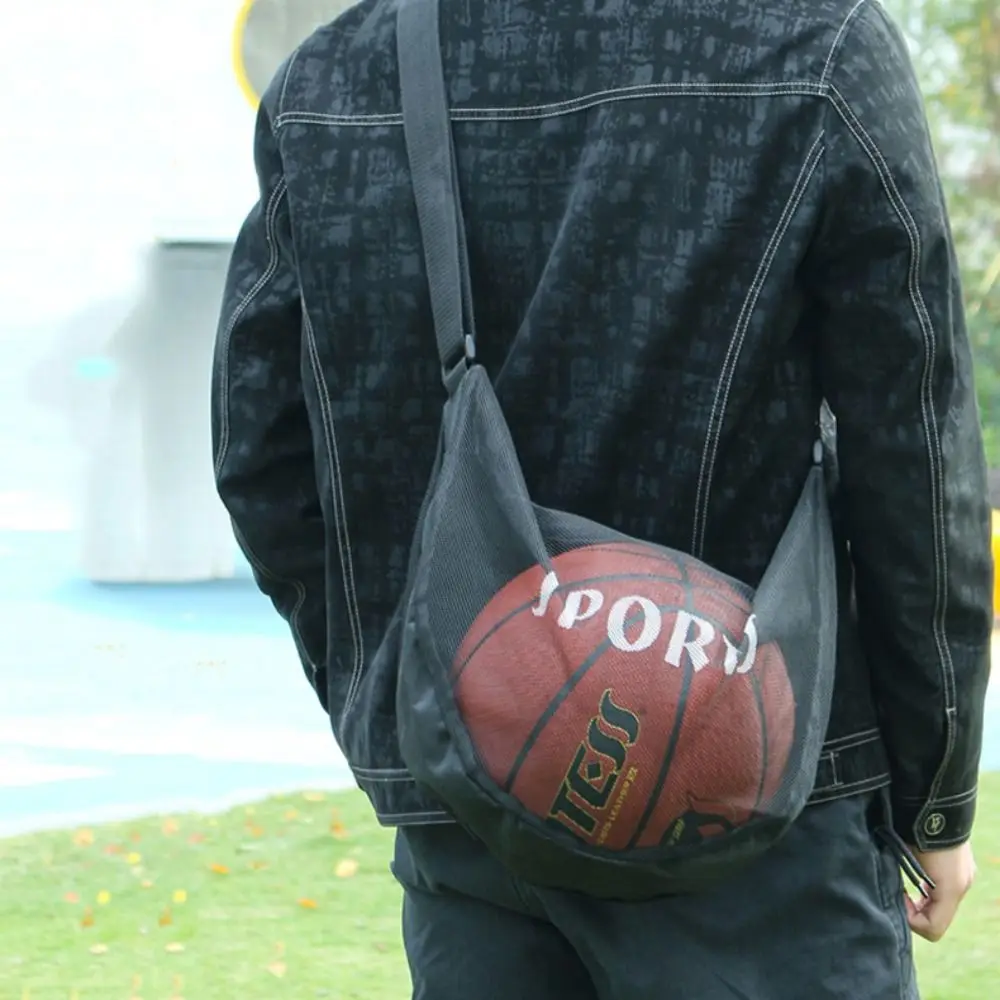 ปรับบาสเกตบอลตาข่ายกระเป๋าผ้าตาข่ายกระเป๋าซิปCrossbody Ballกระเป๋าไหล่เดี่ยวฟุตบอลน้ําหนักเบาStorage Case