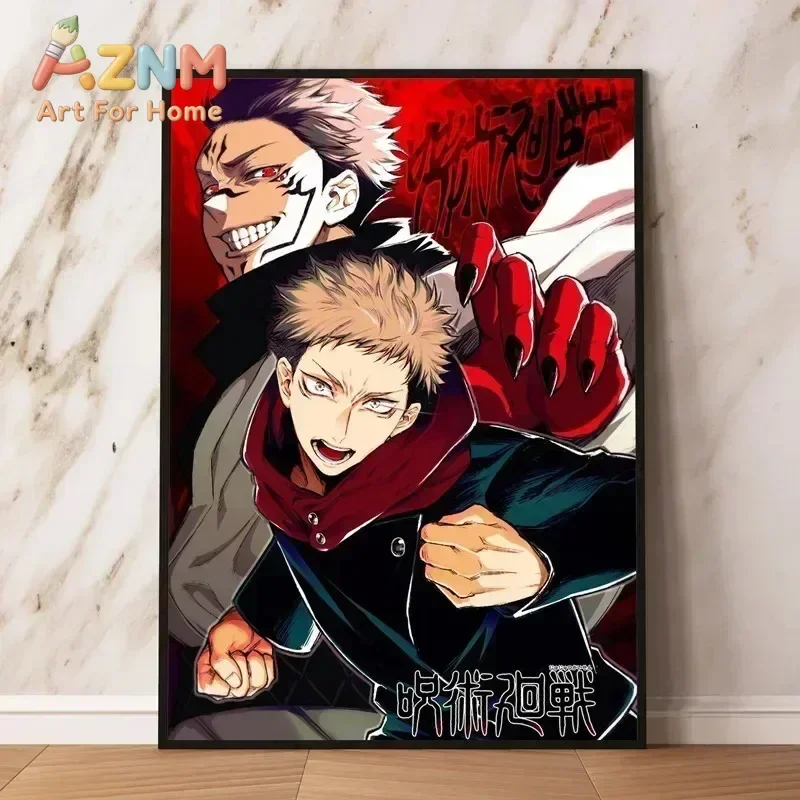 AZNM Jujutsu Kaisen Anime Canvas Wall Art Satoru Gojo Ryomen Sukuna Manga Character Canvas Print Room Decor Poster