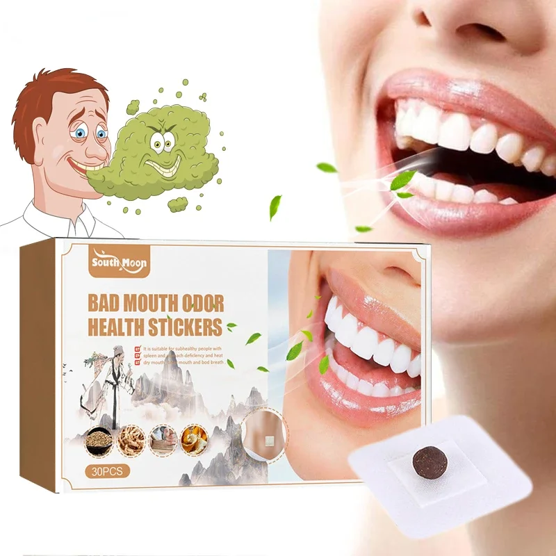 

30Pcs/Box Halitosis Patch Remove Odor Bad Breath Mouth Breath Freshener Sticker Remove Oral Ulcer Pharyngitis Herbal Plaster