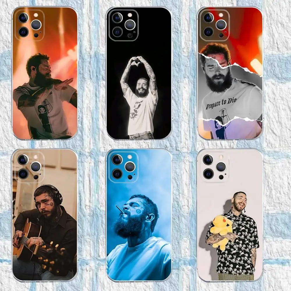 

Post M-Malone Rapper Phone Case For iPhone 16,15,14,13,12,11 Pro,Max,Plus,X,XS,XR,SE,Mini Transparent Silicone Soft