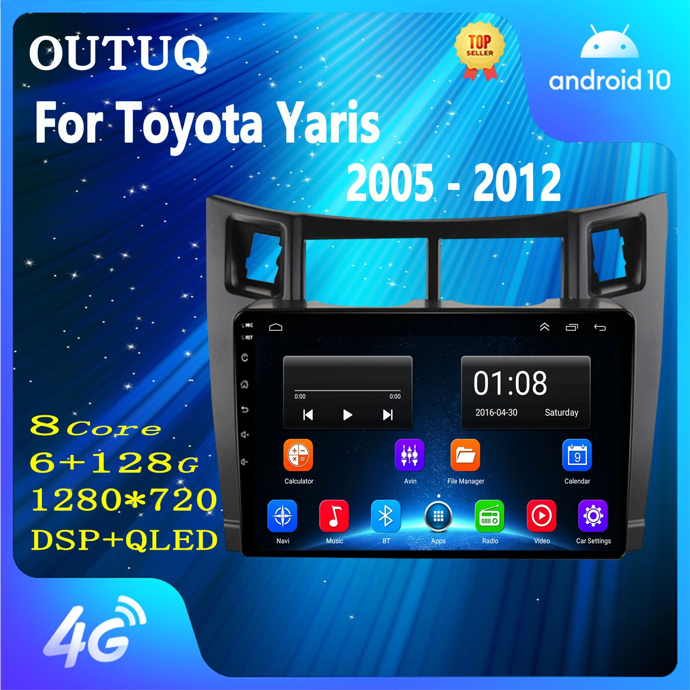 

Car Multimedia Player for Toyota Yaris 2007 Radio Fascia Car Radio 2005 - 2012 Android GPS Navigator 2 Din Carplay Stereo