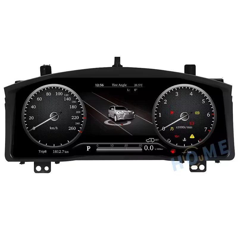 نظام لينكس LCD الرقمي 12.3 بوصة لـ. LX570 2007-2017 لوحة افتراضية للملاحة الرقمية للوحة القيادة #4