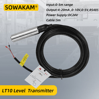 LT10 Water Level Transmitter 0-5M Range 4-20mA output 24VDC Liquid Level Sensor With 5m Cable 0.2%F.S.