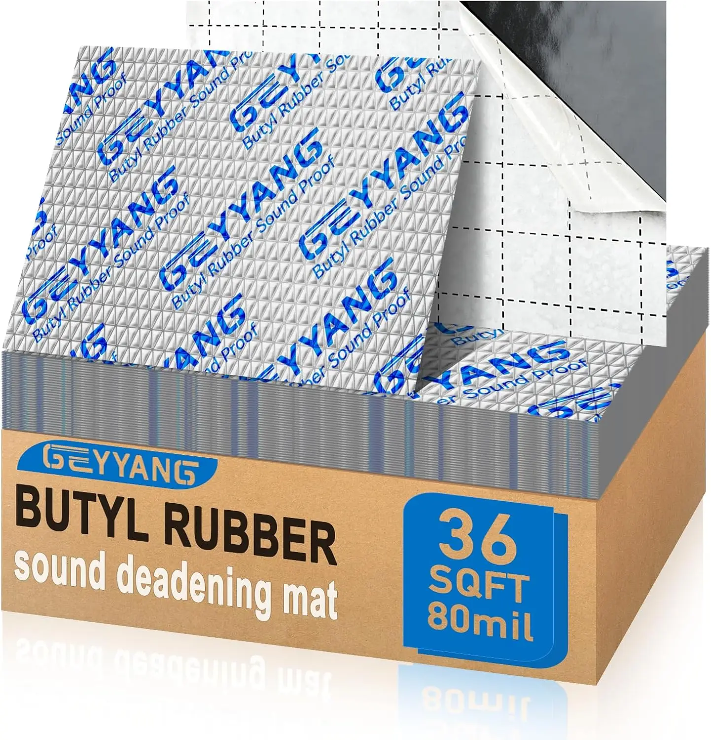 

80 mil 36 sqft Automotive Sound Deadener Mat, Noise Insulation and Vibration Dampening Material for Cars (33 pcs)