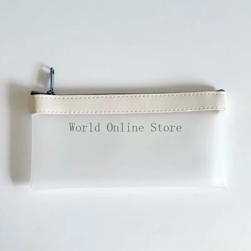 

8Pieces Pencil Case Clear Matte Pen Pouches Pen Holder Storage Bag Pencil Organizers Travel Makeup Storage Pouches 87HC