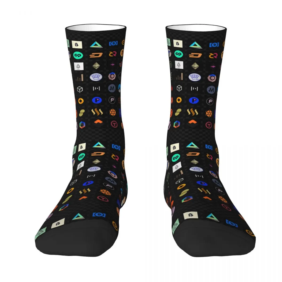 Crypto Coin Art-calcetines con cordón Kawaii para hombre y mujer, a prueba de viento, hermosos, adecuados para todas las estaciones, regalos de vestir