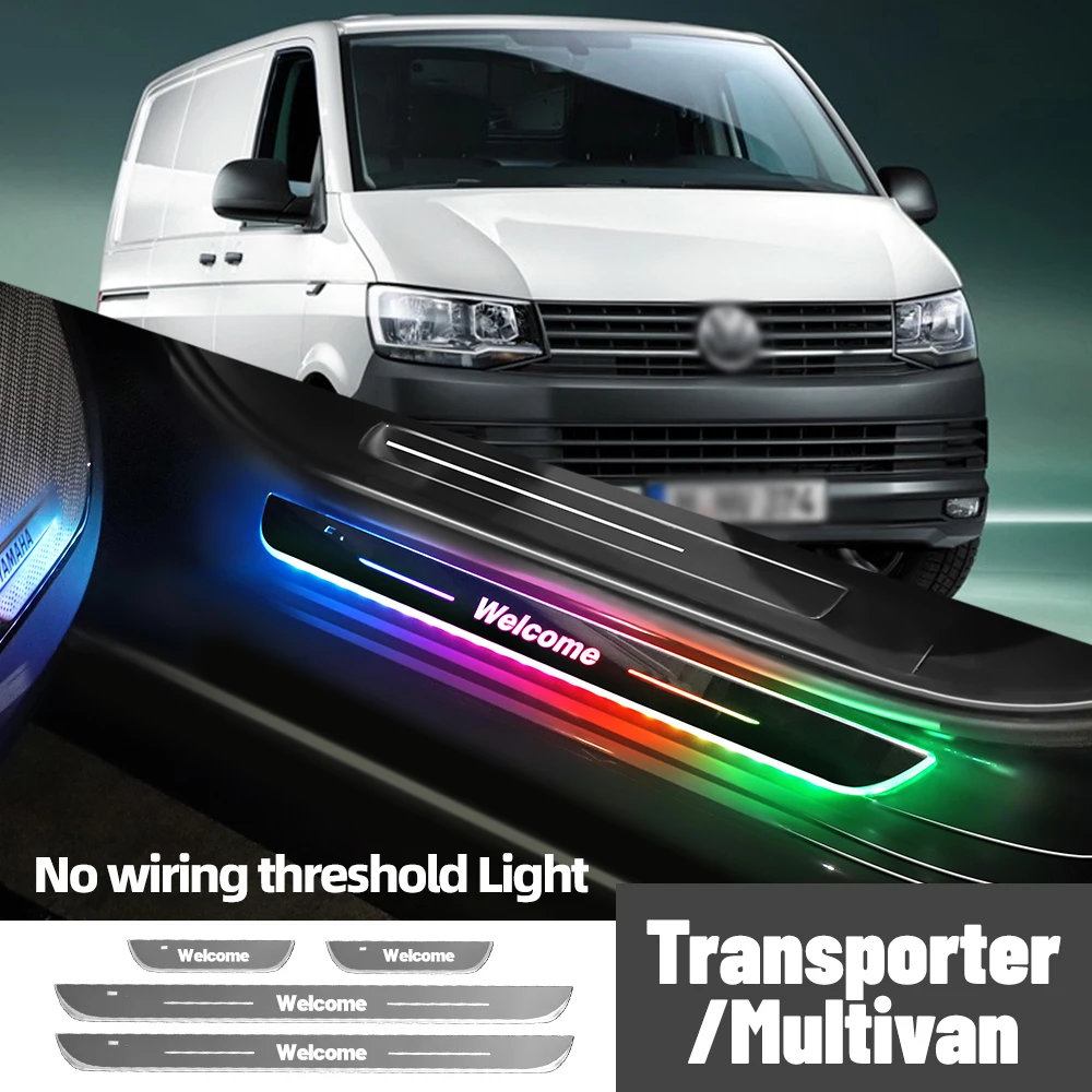 

For VW Transporter Multivan T4 T5 T6 T7 Car Door Sill Light Customized Logo LED Welcome Threshold Pedal Lamp Accessories