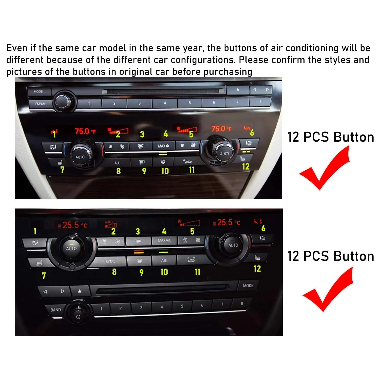 AC76-For-Bmw A/C Climate Control Panel Fan Speed Button ,For F01 F04 F06 F07 F10 F13 X5 F15/M F85 X6 F16/M F86 5 6 7 Series