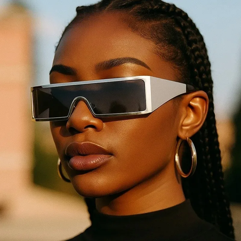 

grunge y2k New Integrated Rimless Sunglasses for Men Women Luxury Fashion Futuristic Tech Glasses Steampunk Hip Hop Shades UV400