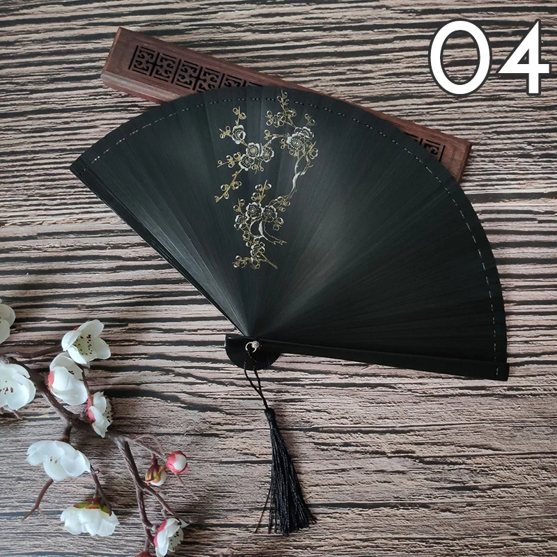 Classical Japanese Style Bamboo Fan Classical Hollow Female Folding Hand Fan Vintage Style Art Craft Gift Home Decor Ornaments