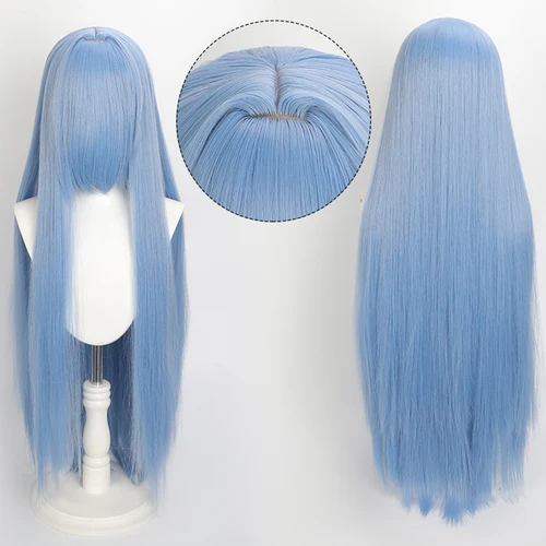 Imagen 2 del producto Peluca colorida de 100cm, larga duración, Cosplay, disfraz de Anime, pelucas de fiesta, peluca sintética resistente al calor