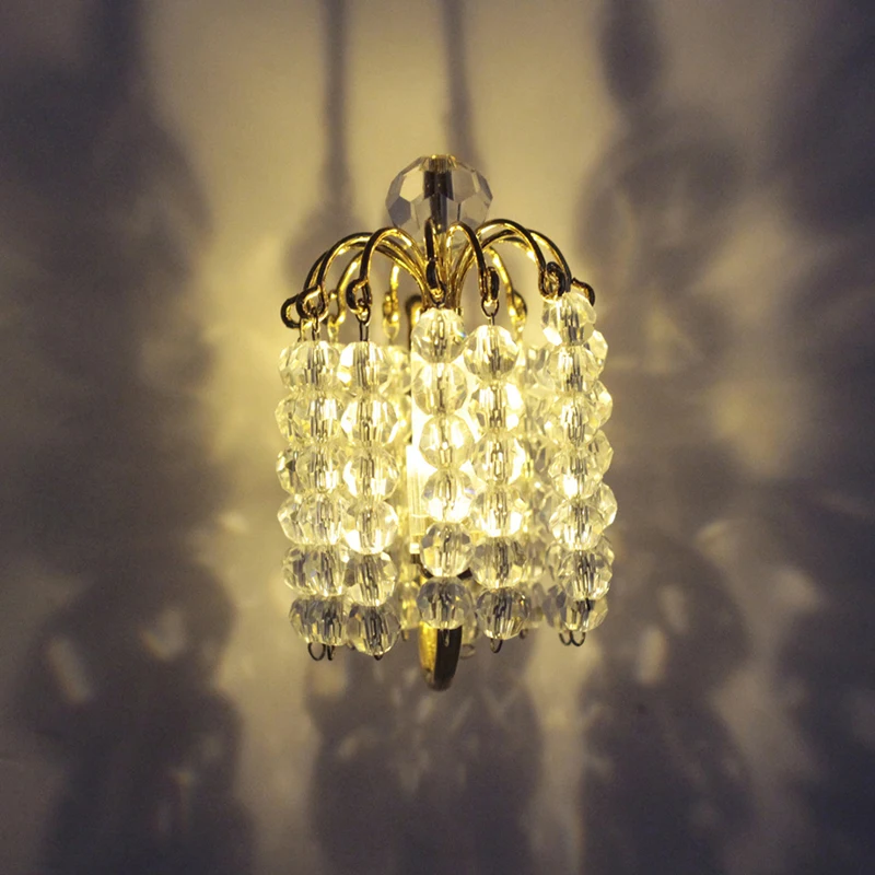 

Dollhouse Miniature European Gold Multi-Layer Bead Wall Lamp Mini Lamp Ornament Furniture Model Decor Toy