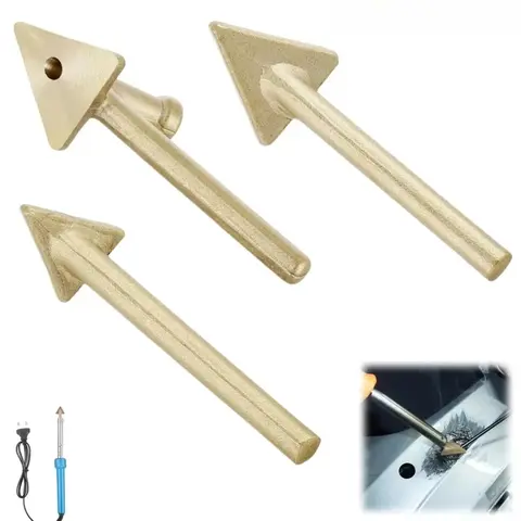 3pc Lötkolben Tipps Kupfer Dreieckigen Glättung Kopf Schweißen Ersatz für 80Watt Kunststoff Schweißer Reparatur Werkzeug Set