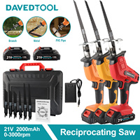 Davedtool 21V Cordless Reciprocating Saw with Variable Speed, Electric Saw for Wood & Metal, Includes 2 Batteries & 6 Blades