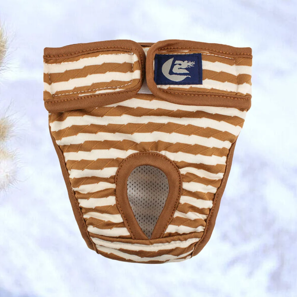 

1Pcs Dog Menstruation Underwear Pet Physiological Pants Female Puppy Stripe Pattern Brown Size 2Xl Pet Sanitary Diaper Dog