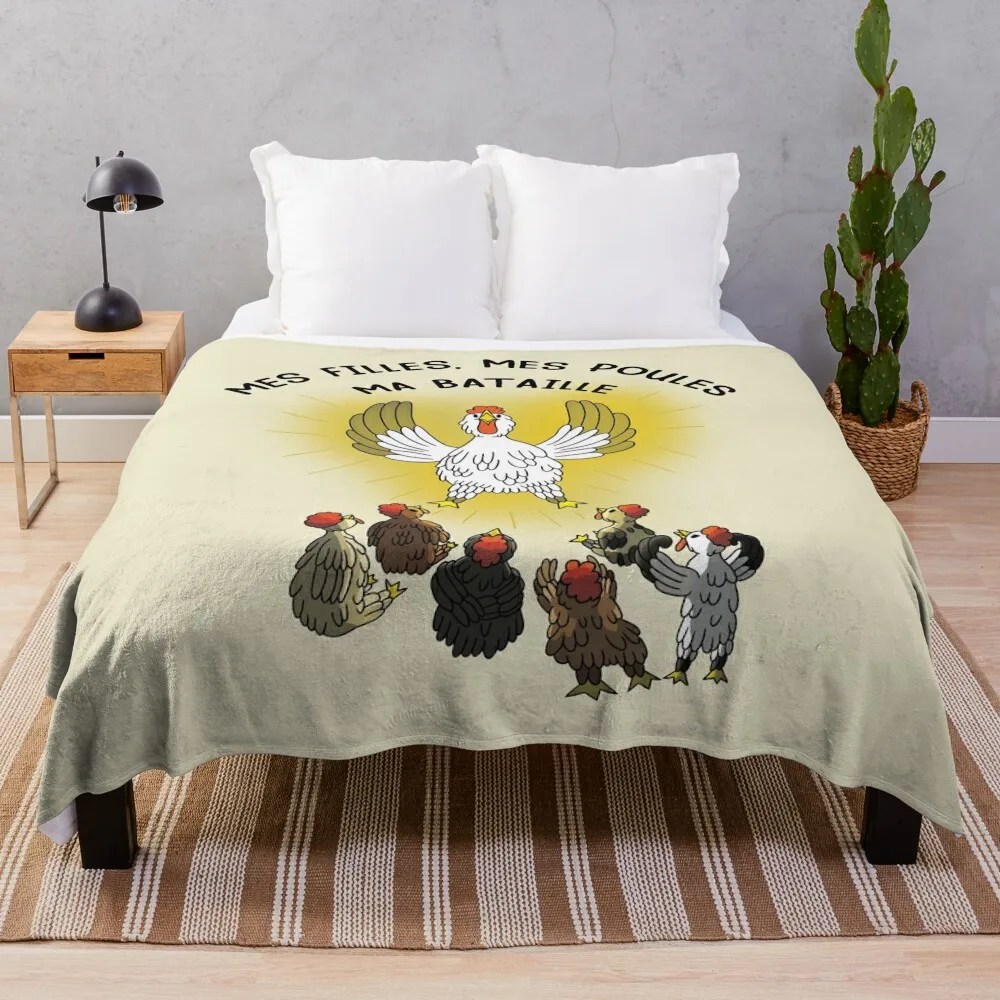 My daughters, my chickens, my battle Throw Blanket Softest decorative Furrys Blankets