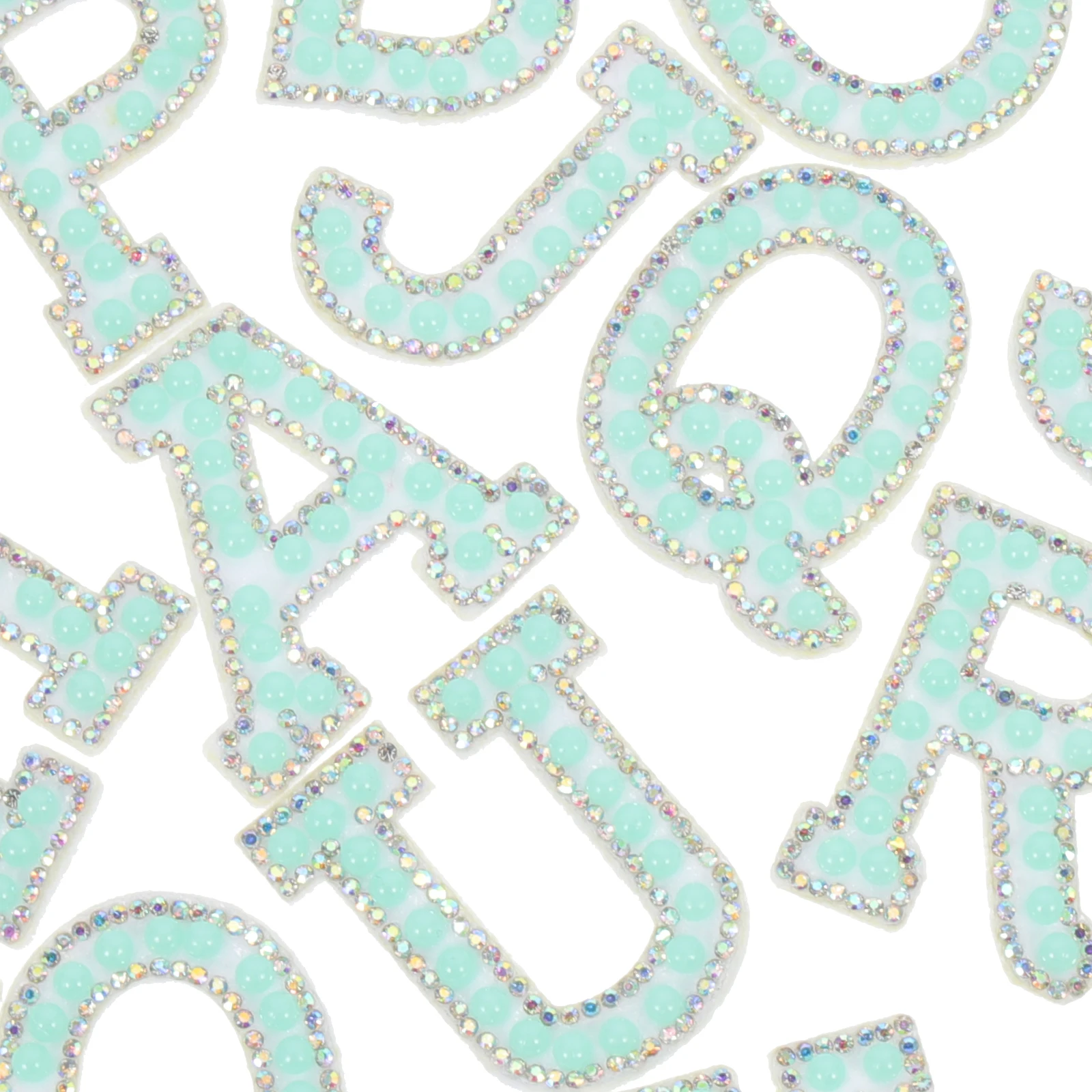 

26 Pcs Letter Cloth Sticker Self-adhesive Patches Rhinestones Diy English Abs Glitter Iron Letters