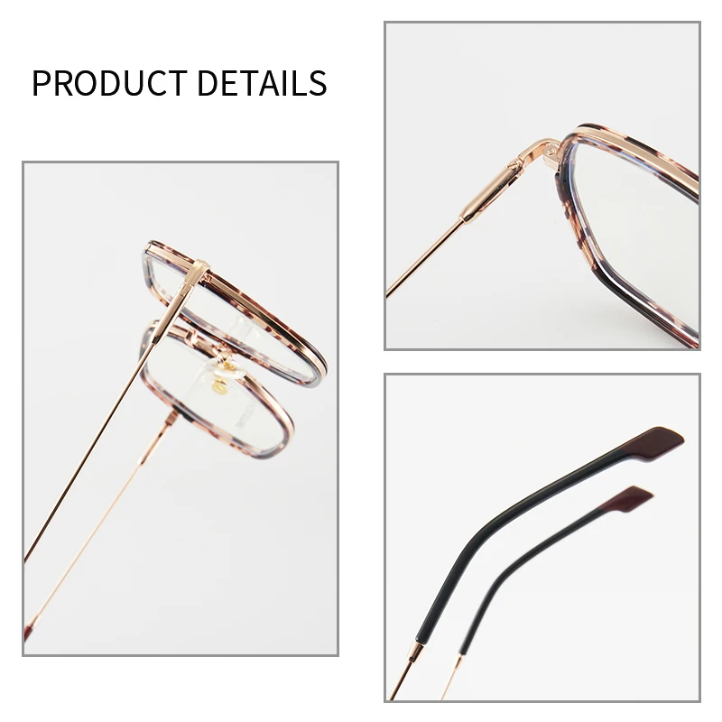 JMISUS Women Metal Prescription Glasses Square Progressive Optical Eyeglasses Anti-Blue Light Myopia/Hyperopia Eyewear
