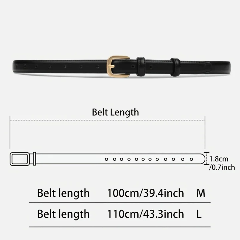 Simple Pin Buckle Skinny Belts Solid Color PU Waistband Adjustable Thin Belt Jeans Pants Belt For Women