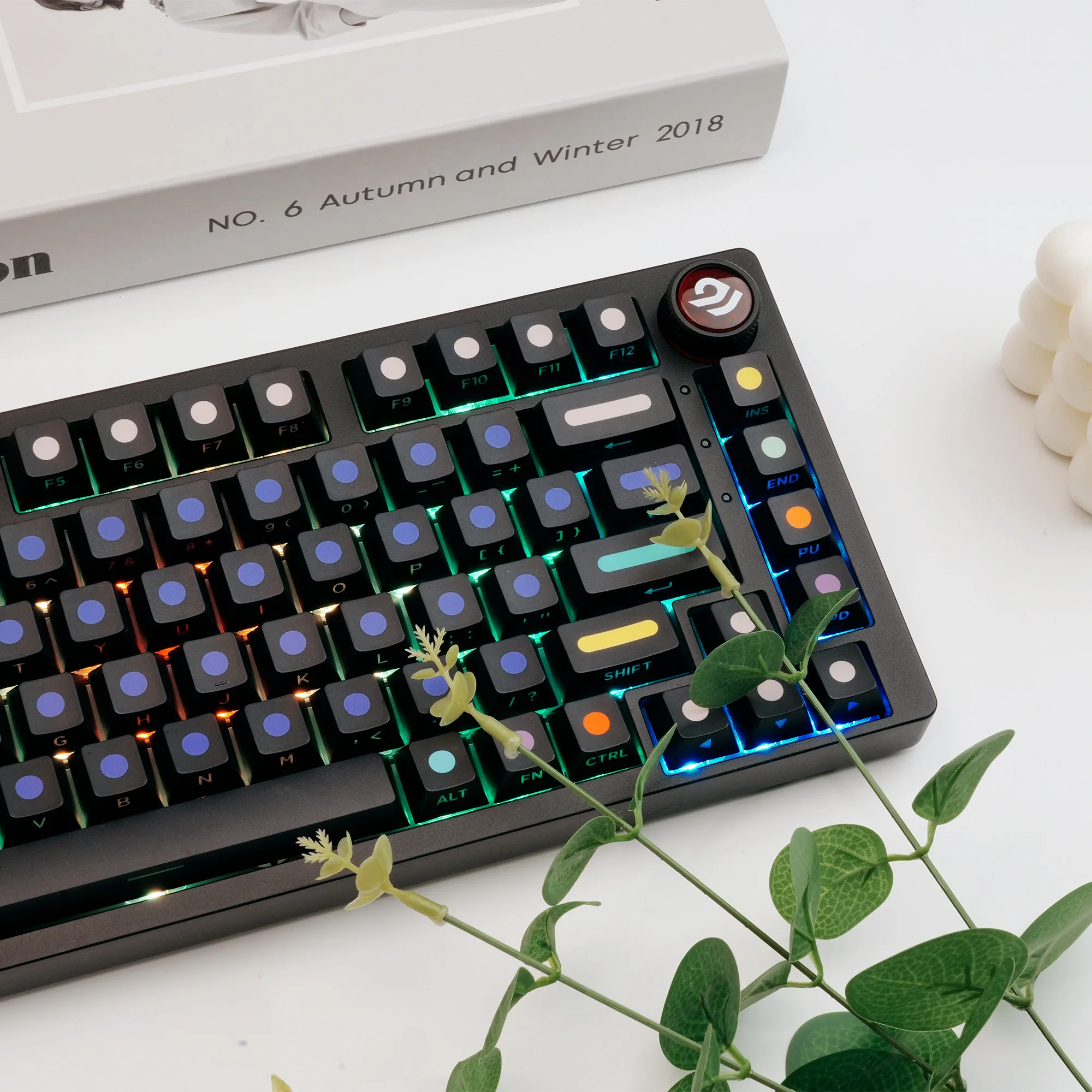 

XVX Point Keycaps Black Shine Through Key Cap Side Print Dye Sub Cherry Profile 135 Keys
