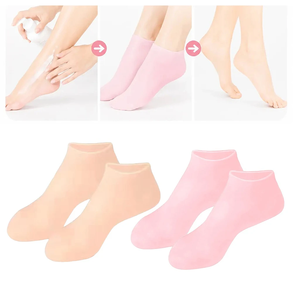 1/2/3 Pair Silicone Moisturizing Socks Exfoliating Gel Heel Socks Callus Cracked Dead Skin Remove Protector Pain Relief Foot Car