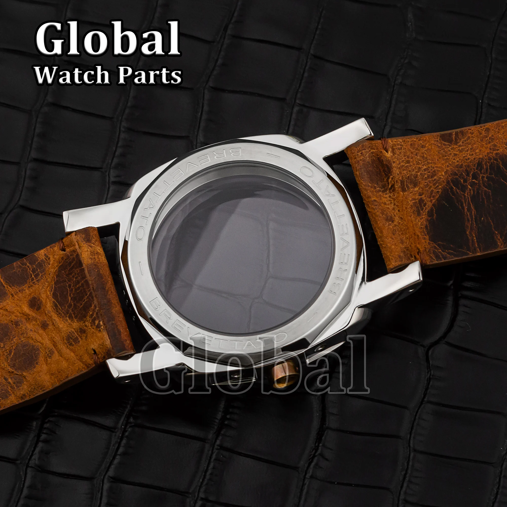 Caja de reloj de acero inoxidable Mod Vintage de 47mm para PAM 6152 ETA6497/6498/ST3600, piezas de repuesto de movimiento mecánico, correa