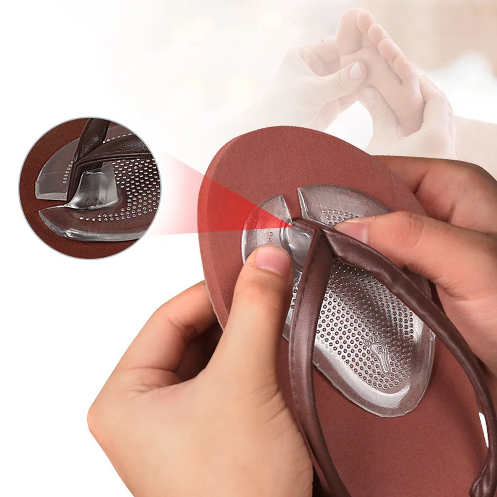 

3 Pairs White Wear resistant Flip flops Forefoot Pad Insole Non slip Massage Foot Care Tools Lightweight Breathable St