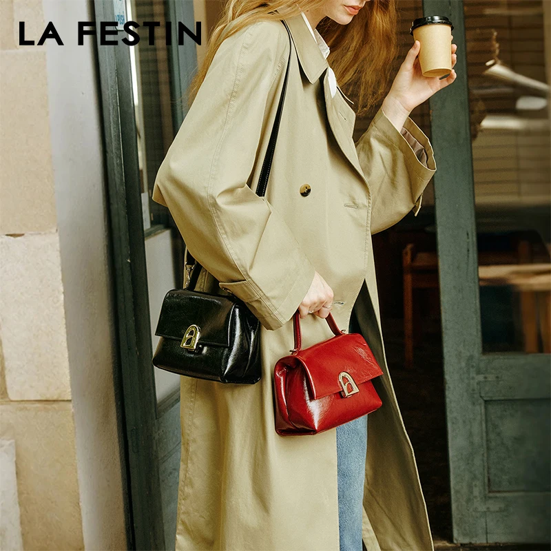 

LA FESTIN оригинальная новая сумка женская роскошная дизайнерская сумка через плечо кожаная сумка маленькая сумка трапециевидной формы дверная серия