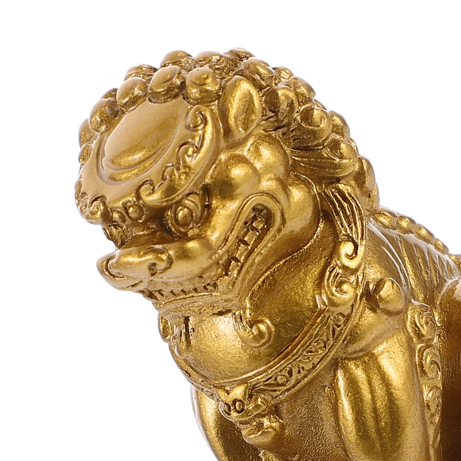 

2pcs Lion Ornament Resin Statue Craft Mini Figure Home Decor 5x4x7cm Brass Color Easy Placement Wild Animals Collection