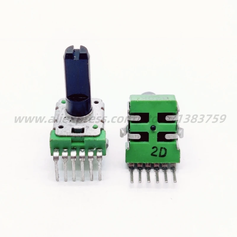 2PCS RK12 Type Adjustable Rotary Potentiometer Stereo Channel B20K 6-Pins Half Shaft 18mm