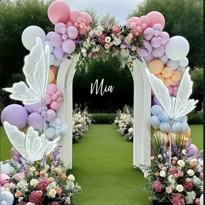 

2Pcs Luminous Butterfly Wings Pendant Ceiling Decoration Wedding Road Guide Hotel Stage Lights Party Decoration