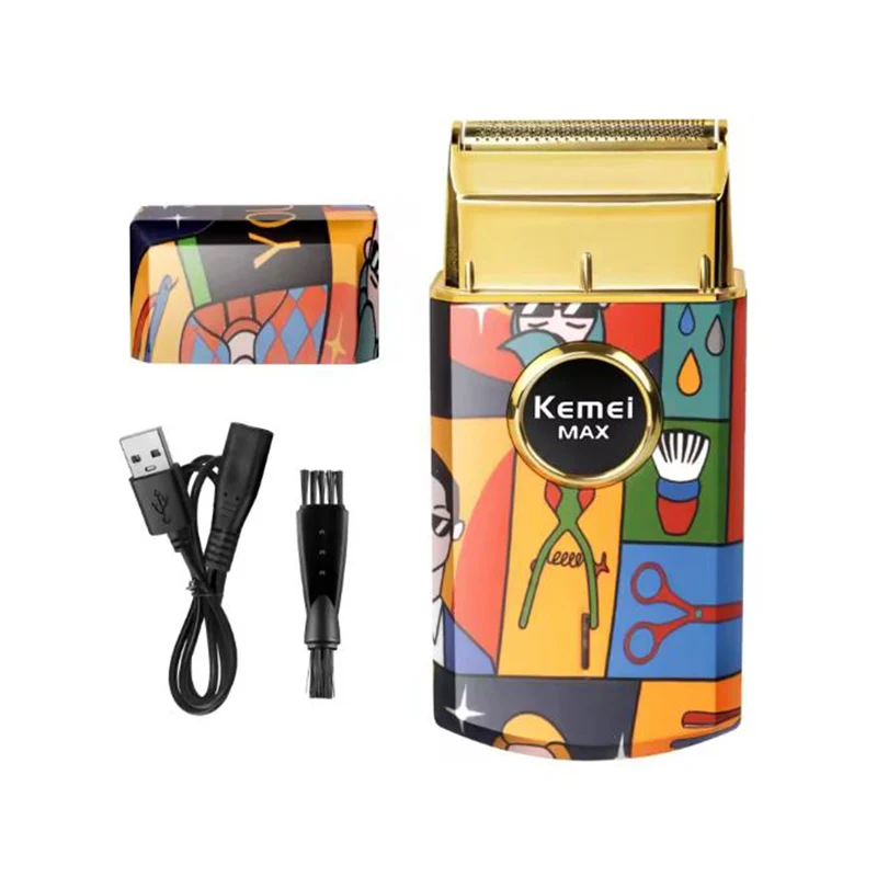 Kemei RS7098 Electric Head Shaver Barber for Bald Men Rechargeable Shaver Machine 7500rpm Portable Hair Trimmer Razor for Head