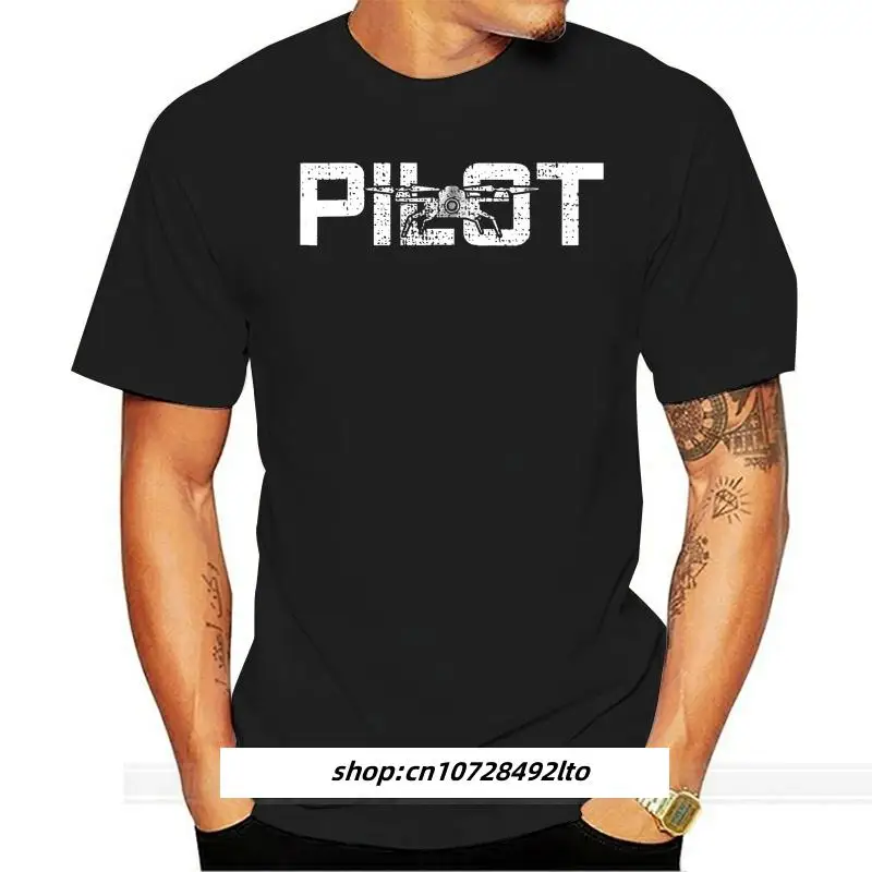 Drone Pilot Tshirt Gift Tee Vintage T-Shirt Quadcopter male brand teeshirt men summer cotton t shirt