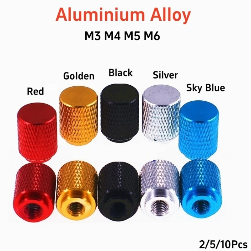 M3 M4 M5 M6 Aluminum Hatching Knurled Thumb Nut Blind Hole Extended and Heighten Hand Tighten 3D Printer Curtain Wall Nuts