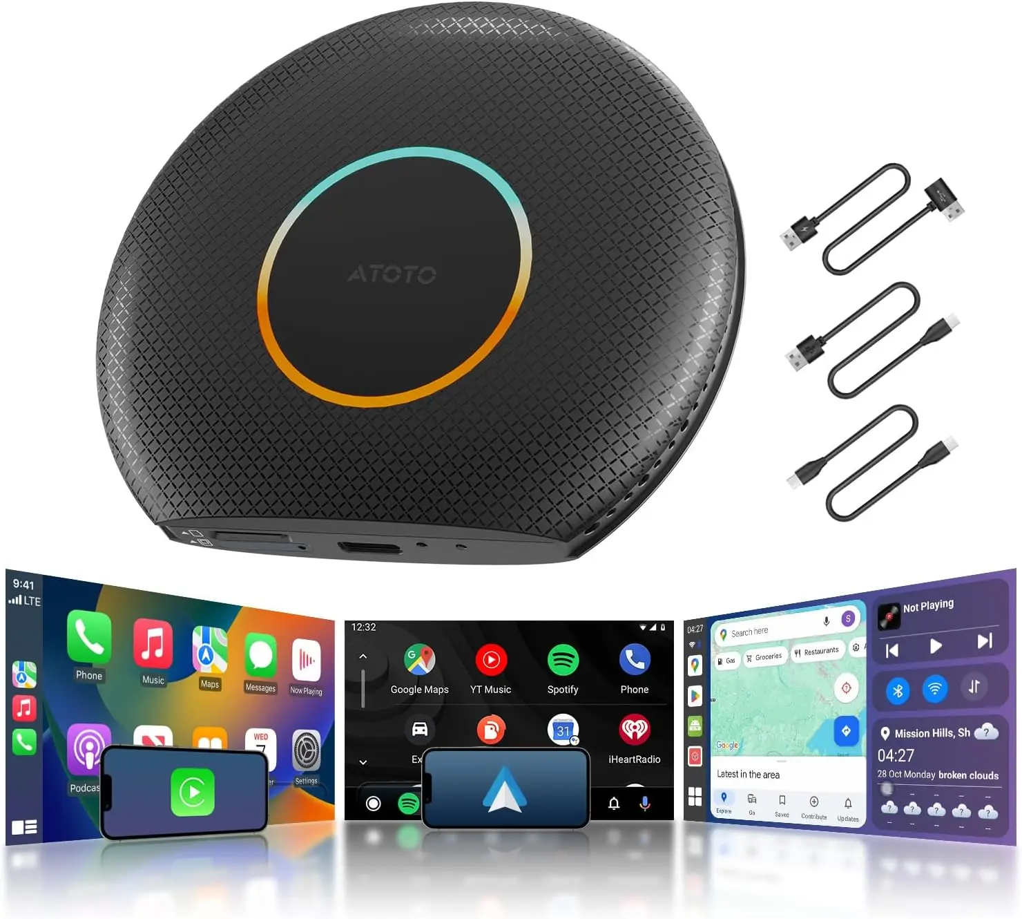 

Автомобильная видеоприставка CB6 2025, беспроводной адаптер CarPlay и Android Auto, AI GPS, 4G LTE, 64 ГБ, Android 13, 2 BT, для OEM