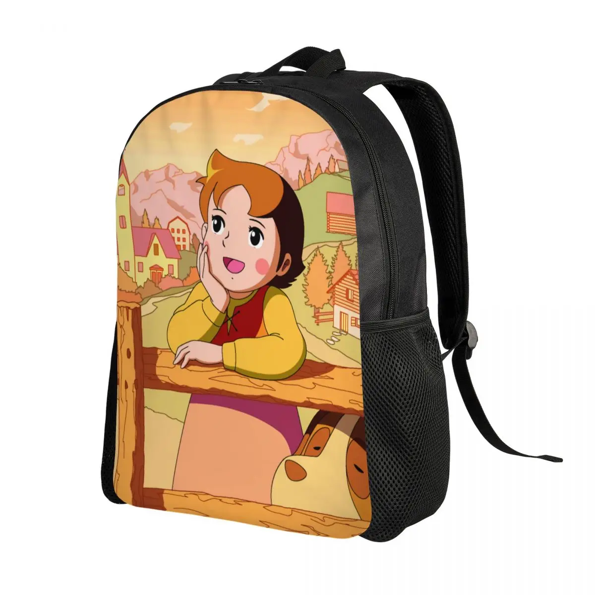 Heidi Think Backpacks for Women Men College School Students Bookbag Fits 15 Inch Laptop Cartoon Anime Alps Mountain Girl Bags