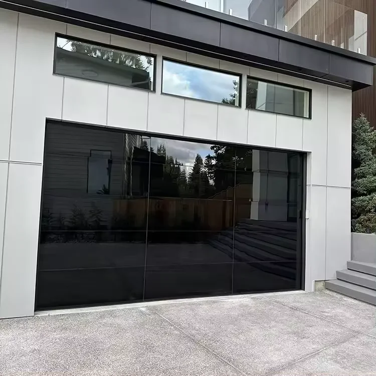 

Modern Automatic Insulated Sliding Garage Door Lift Roller Smart Electric Sectional Panel Full Glass Garage Doors Price