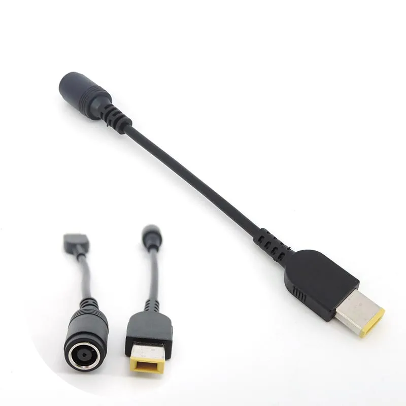 10cm 7.9*5.5mm Round Jack to Square port Plug End power Adapter Pigtail Charger connector Cable For IBM for Lenovo for Thinkpad