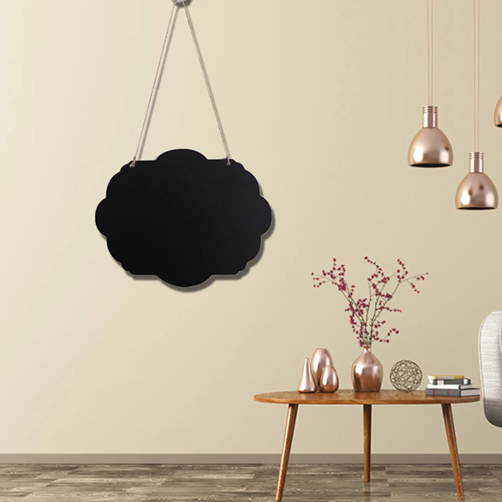 Pizarra colgante de madera con forma de nube, tableros de escritura de doble cara para pared, puerta, ventana, exhibición de notas, herramienta artística, 2 uds.