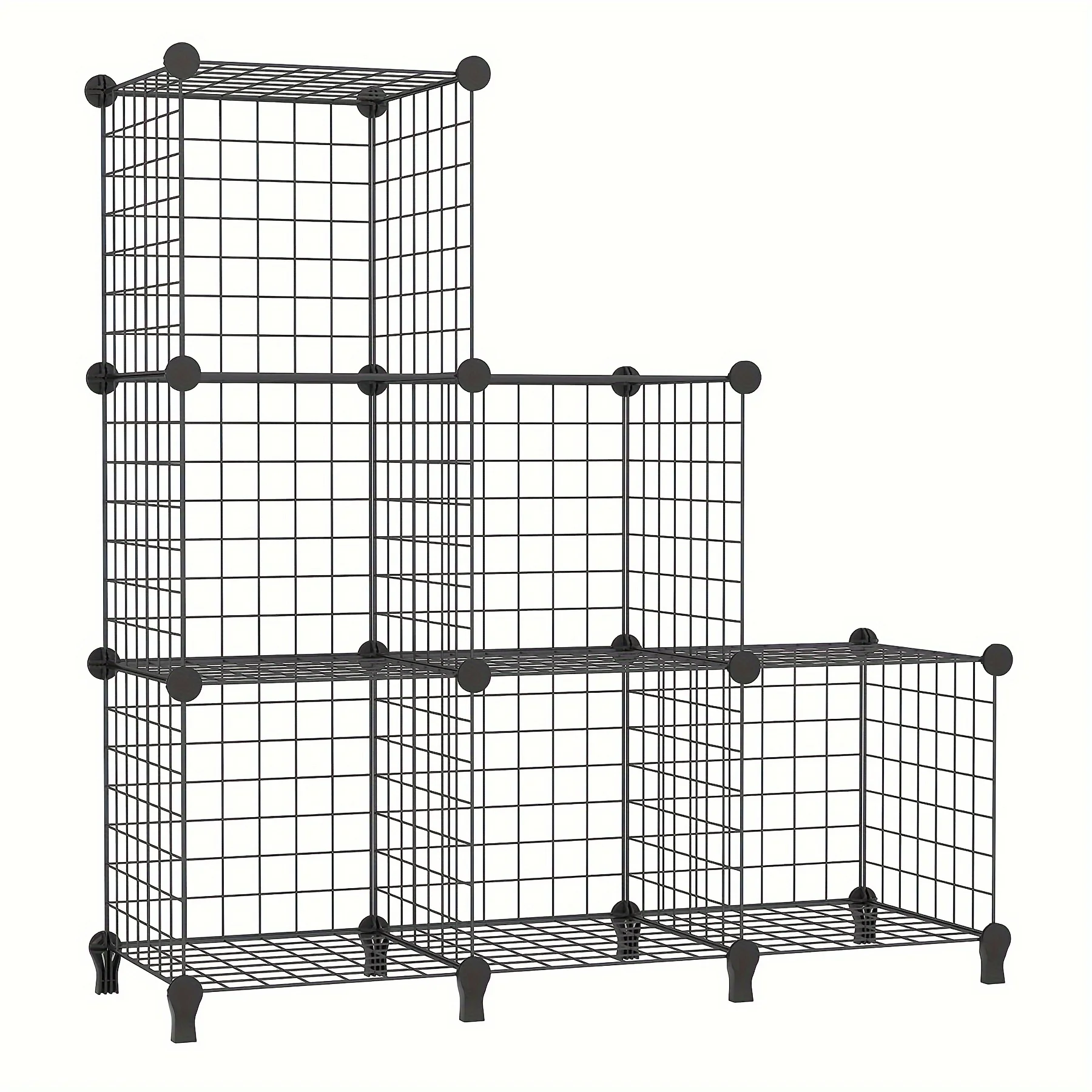 

Metal 6-Cube Storage Shelf, Wire Organizer for Closets, Portable Clothes Organizer for Bedroom, Home, And Office, Black, Utility Racks