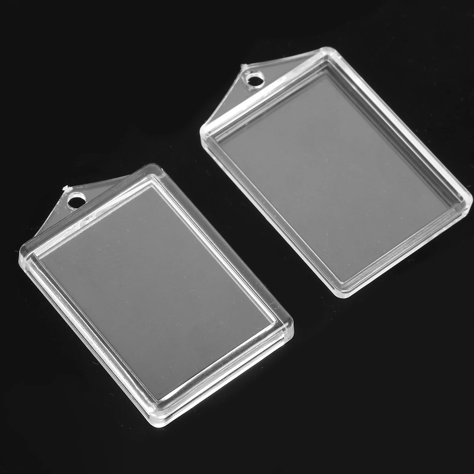 

6pcs Hollow Bezel Box Pendant Diy Photo Frame Empty Display Charm Jewelry Making Accessory Transparent Keychain Decor Gift
