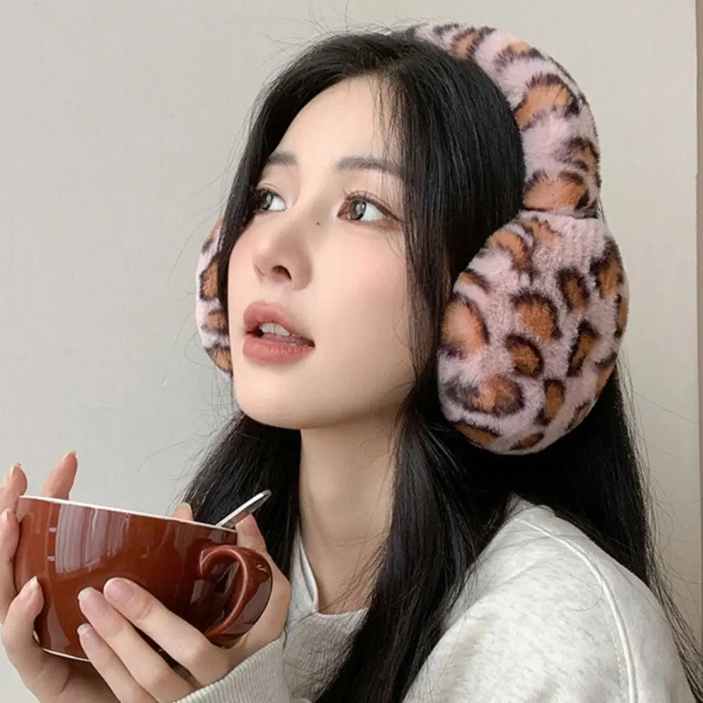 

Ear-Muffs Cover Foldable Thickened Ear Muffs Print Windproof Plush Ear Muffs Earlap Frostproof Leopard Earmuffs Outdoor