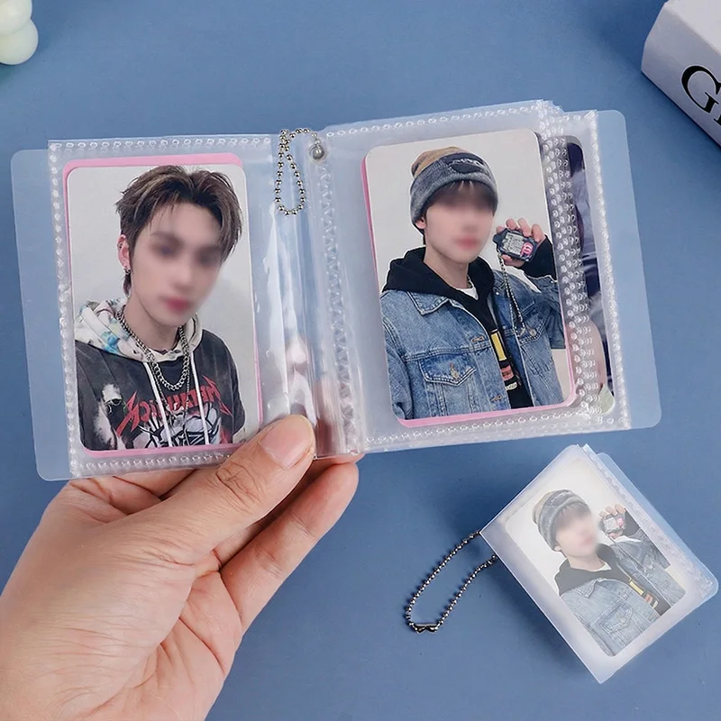 Photocard Storage Albums Mini Kpop Photo Card Holder Keychain Pockets ID Photo Idol Picture Case Wedding Birthday Christmas Gift