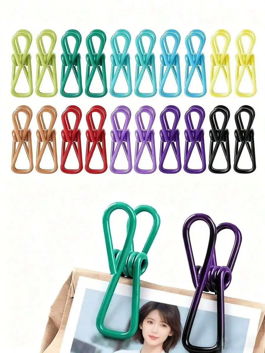 10pcs Chip Clips - Utility PVC-Coated Steel Clips For Sealing Food Packages, Chips Bags, Clothes & Paper - Pack Of 10 (Random Color) Dress Pants Shoes Jeans Boots Skirt,Beachwear,Spring,Minimalist,Summer Tops