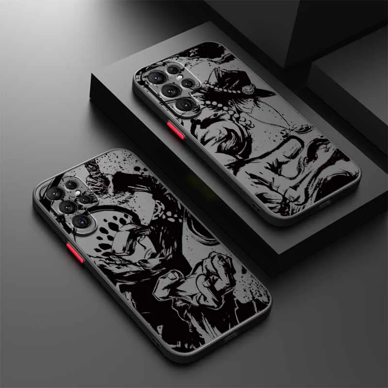 Anime Ones-Pieces Cute Cover For Samsung S25 S24 S23 S22 S21 S20 S10 FE Ultra Plus Lite Frosted Translucent Phone Case