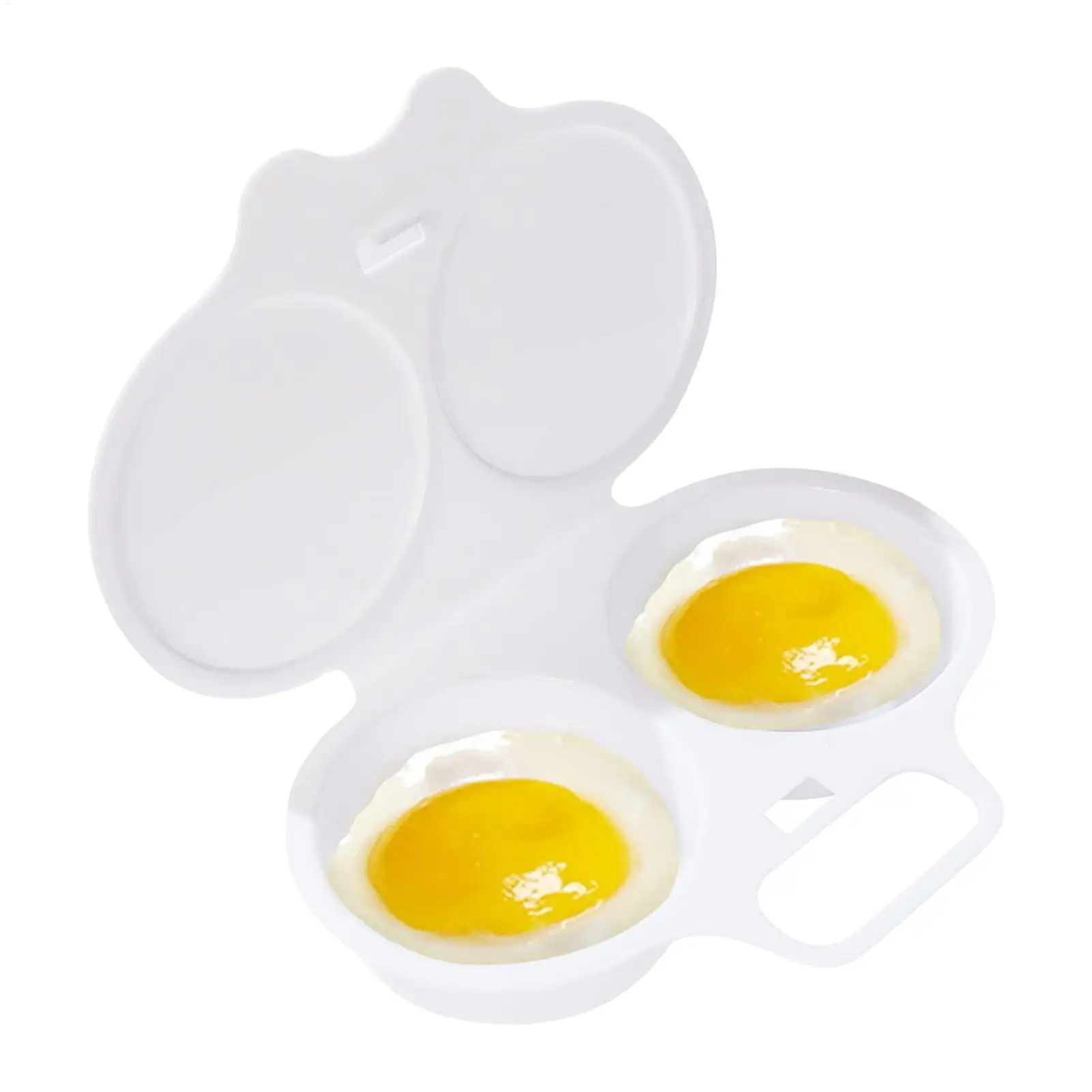 Microwave Egg Maker 2 Eggs Capacity Round Steamer Microwave Egg Boiler Poacher Kitchen Cooking Mold Egg Making Tools