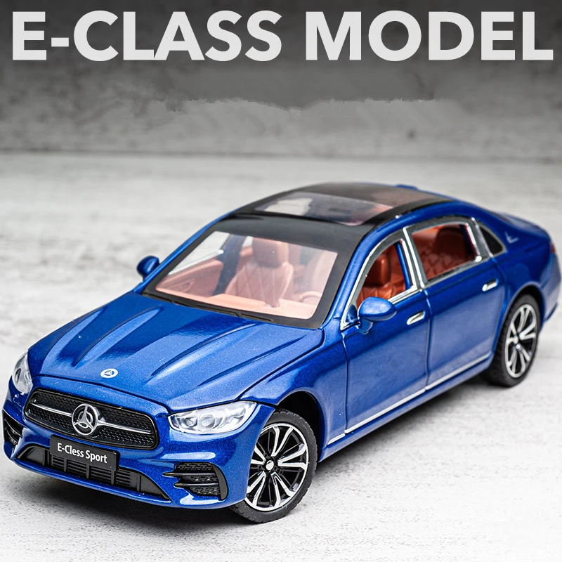 Modelo de coche de aleación E300 L, vehículo de juguete de Metal fundido a presión, simulación de sonido y luz, colección de regalos para niños, 1:24, Clase E